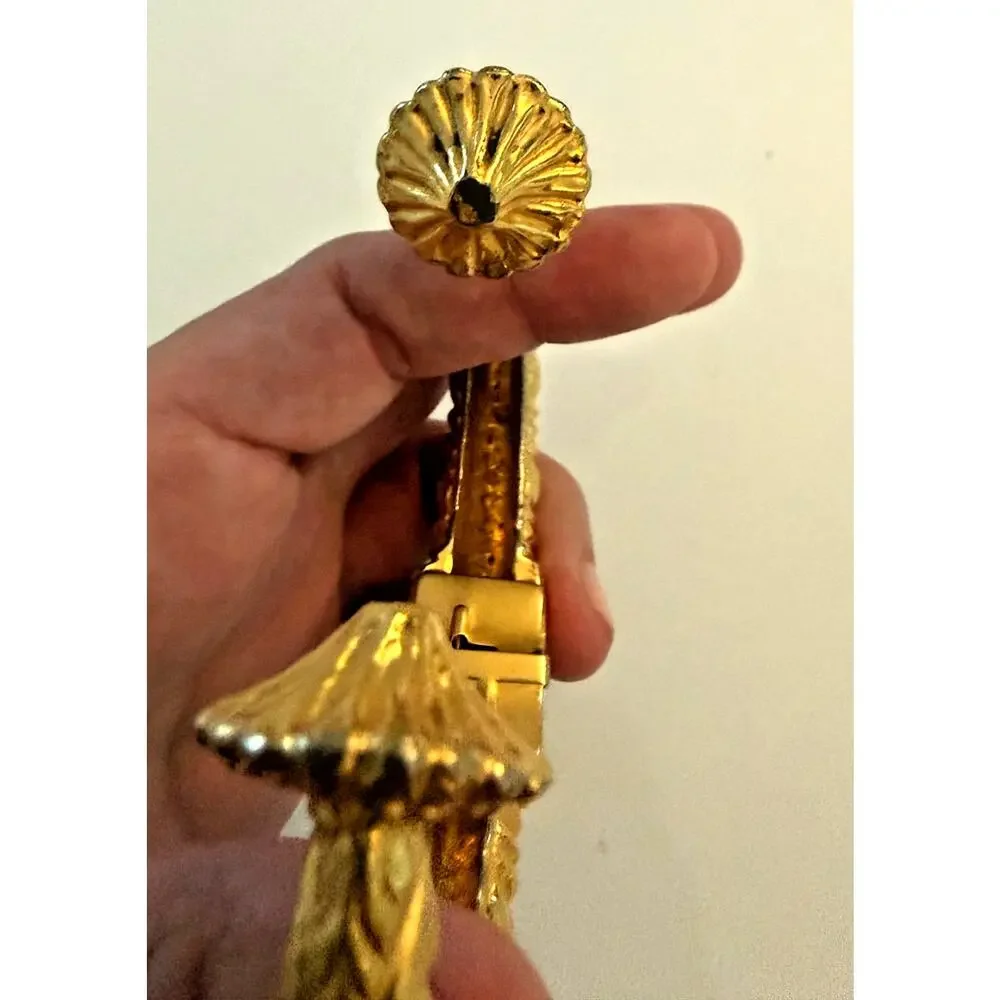 Signed Vtg Kenneth Lane Egyptian/Etruscan Revival Gold Clamper Bracelet